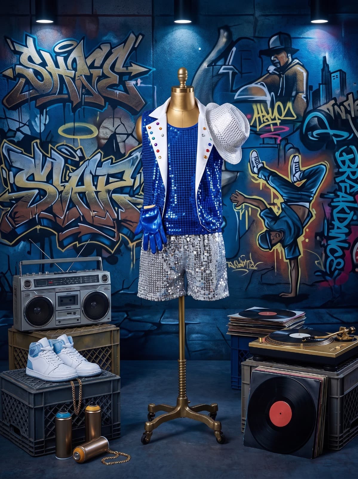 Tenue pailletée hip hop short