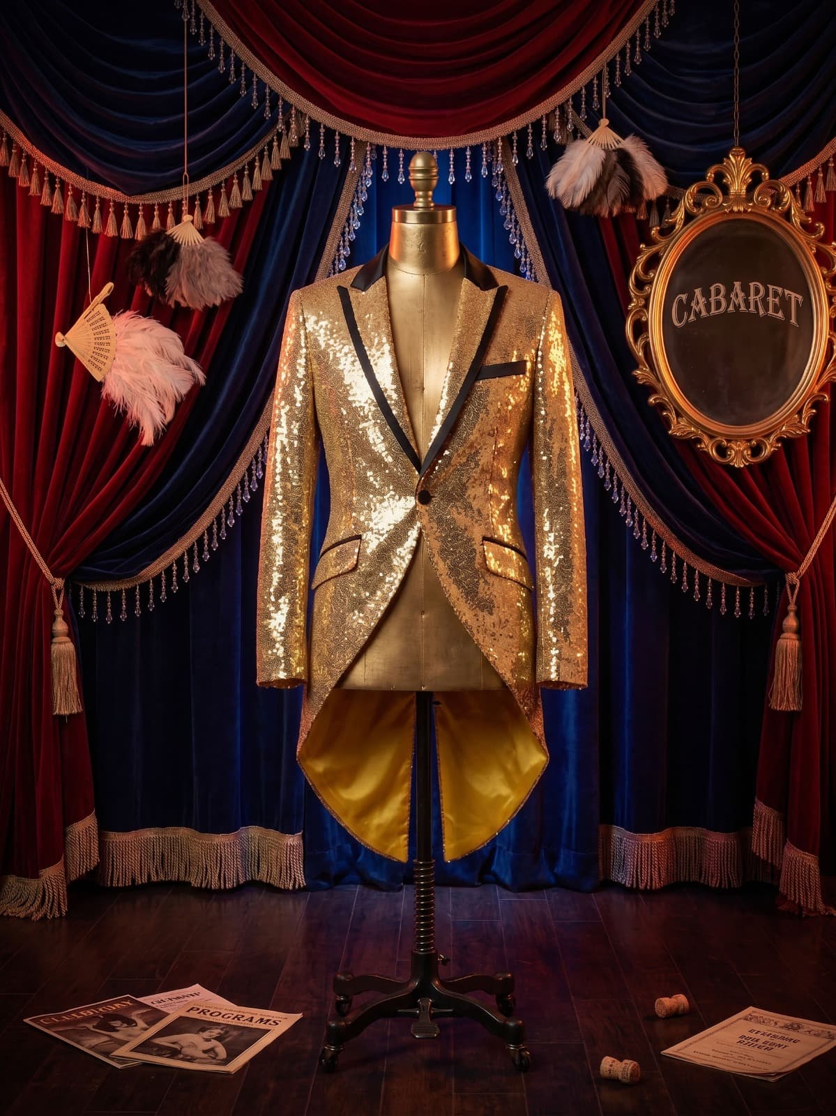 Veste cabaret paillette homme